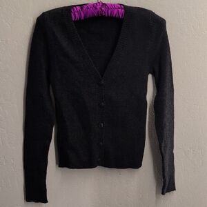 Miu Miu Black V-Neck Button-Front Sweater